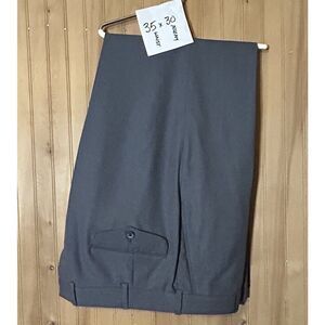 Kilgour, French and Stanbury Dress Pants Men 35 x 30 Gray Flat Front
